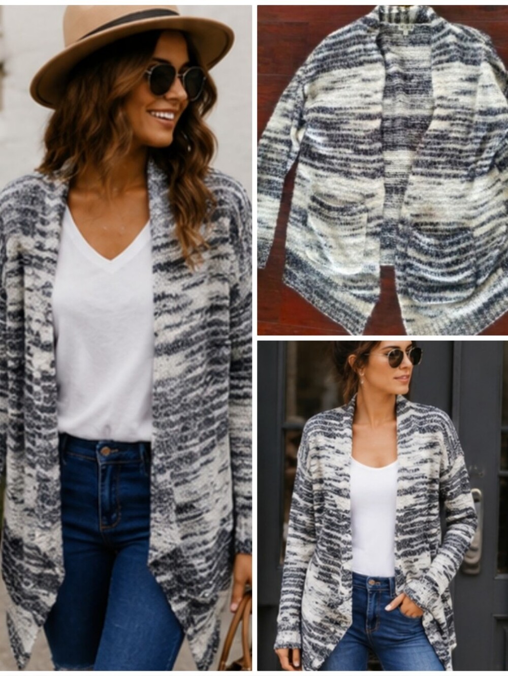 14th & Union Marled Open Front Cardigan | Cozy Knit Layering Sweater